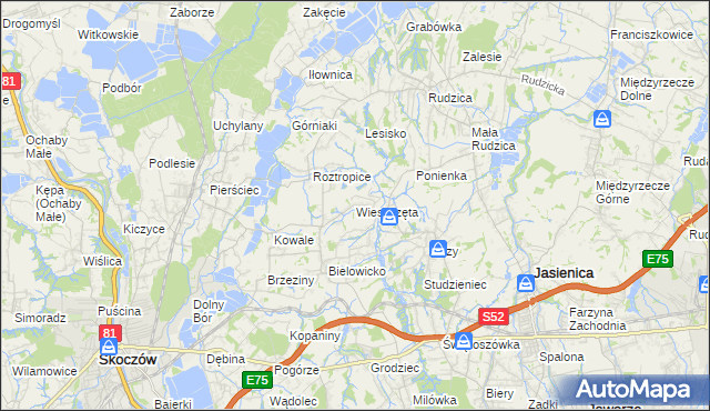 mapa Wieszczęta, Wieszczęta na mapie Targeo