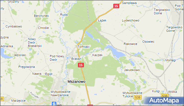 mapa Kaczek, Kaczek na mapie Targeo