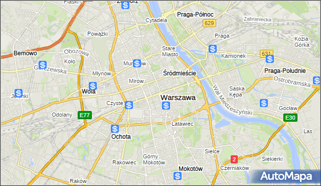 mapa Warszawy, Warszawa na mapie Targeo