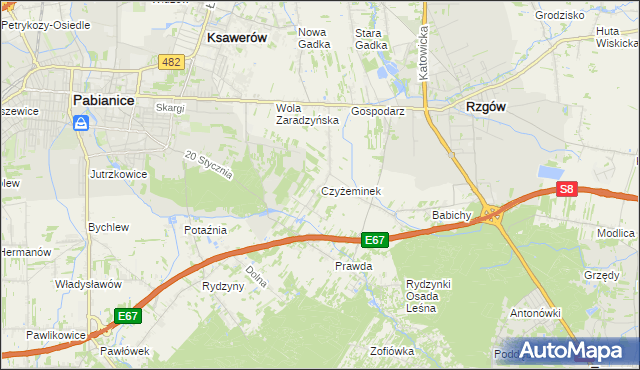 mapa Czyżeminek, Czyżeminek na mapie Targeo