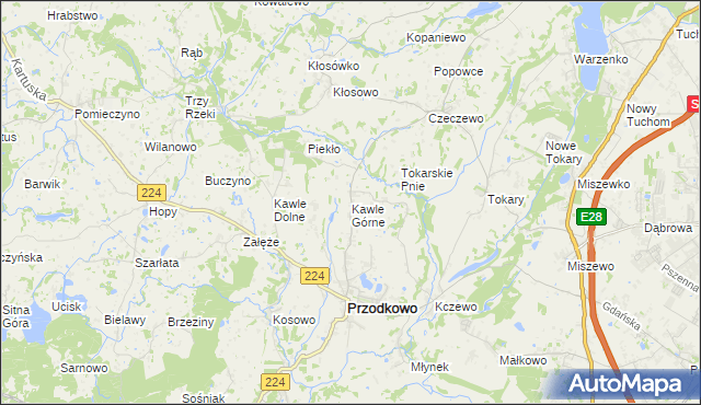 mapa Kawle Górne, Kawle Górne na mapie Targeo
