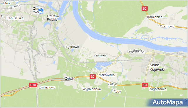 mapa Otorowo gmina Solec Kujawski, Otorowo gmina Solec Kujawski na mapie Targeo