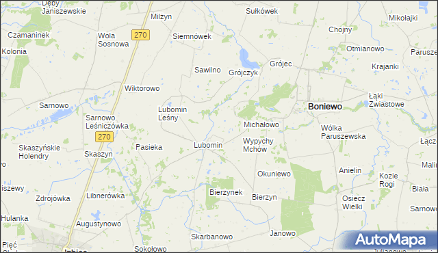 mapa Lubomin Rządowy, Lubomin Rządowy na mapie Targeo