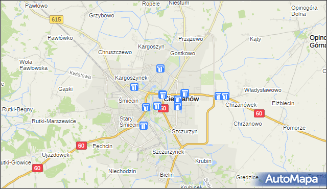mapa Ciechanów, Ciechanów na mapie Targeo