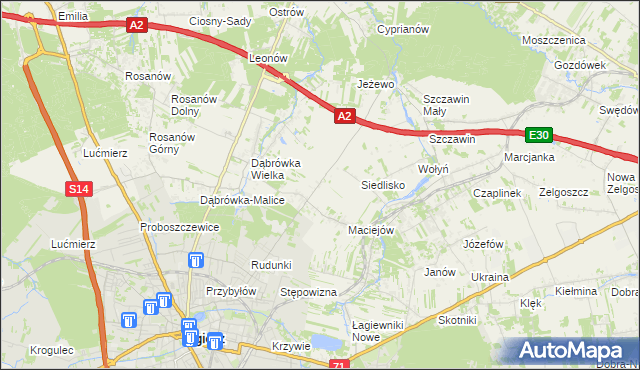 mapa Dąbrówka-Marianka, Dąbrówka-Marianka na mapie Targeo