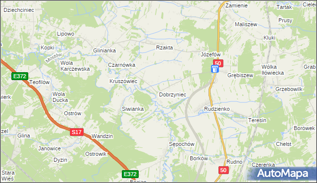 mapa Dobrzyniec, Dobrzyniec na mapie Targeo