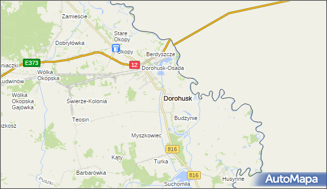 mapa Dorohusk, Dorohusk na mapie Targeo