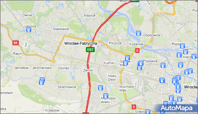 mapa Fabryczna, Fabryczna na mapie Targeo