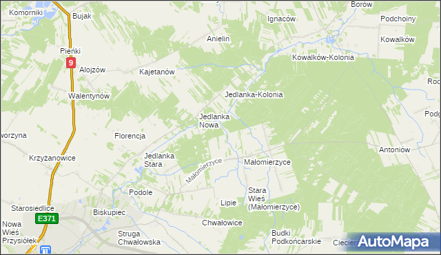 mapa Gajówka Obrycie, Gajówka Obrycie na mapie Targeo