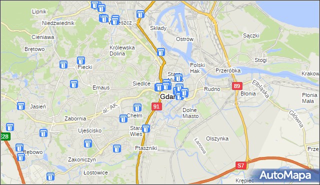 mapa Gdańska, Gdańsk na mapie Targeo