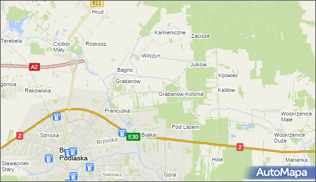 mapa Grabanów-Kolonia, Grabanów-Kolonia na mapie Targeo