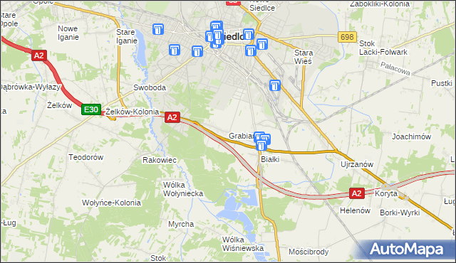 mapa Grabianów, Grabianów na mapie Targeo