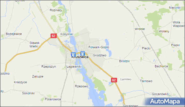 mapa Grodztwo gmina Kruszwica, Grodztwo gmina Kruszwica na mapie Targeo