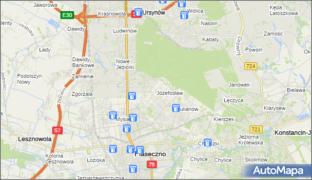 mapa Józefosław, Józefosław na mapie Targeo
