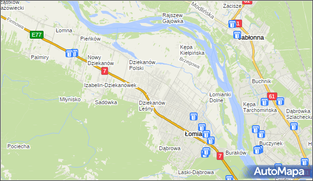 mapa Kiełpin gmina Łomianki, Kiełpin gmina Łomianki na mapie Targeo