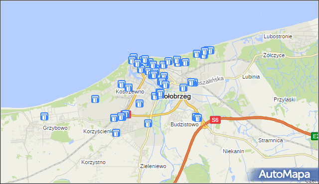 mapa Kołobrzegu, Kołobrzeg na mapie Targeo