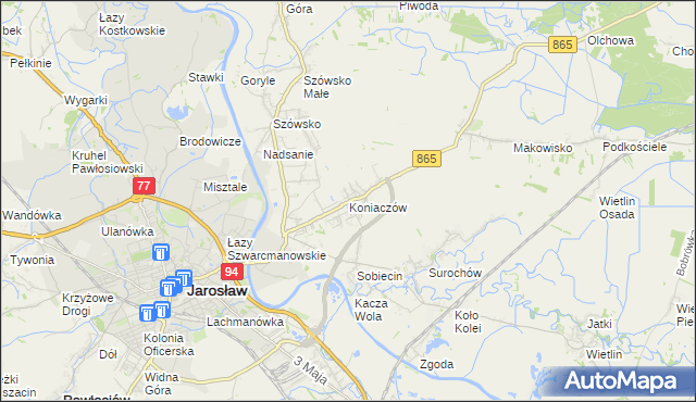mapa Koniaczów, Koniaczów na mapie Targeo