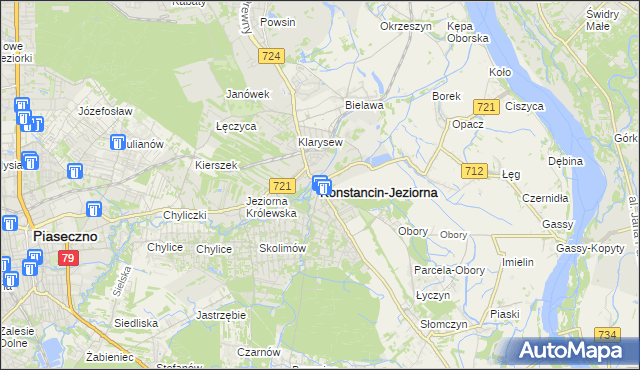 mapa Konstancin-Jeziorna, Konstancin-Jeziorna na mapie Targeo