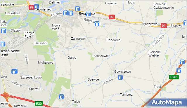 mapa Kruszewnia gmina Swarzędz, Kruszewnia gmina Swarzędz na mapie Targeo