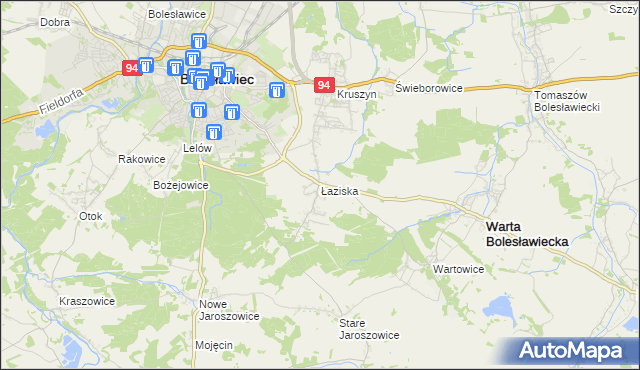 mapa Łaziska gmina Bolesławiec, Łaziska gmina Bolesławiec na mapie Targeo