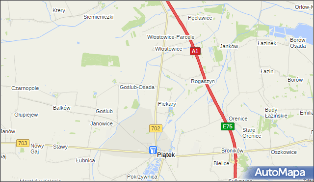 mapa Michałówka gmina Piątek, Michałówka gmina Piątek na mapie Targeo