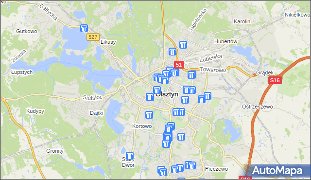 mapa Olsztyna, Olsztyn na mapie Targeo