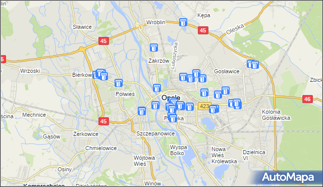 mapa Opola, Opole na mapie Targeo