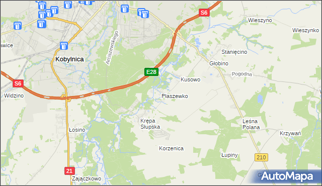 mapa Płaszewko, Płaszewko na mapie Targeo