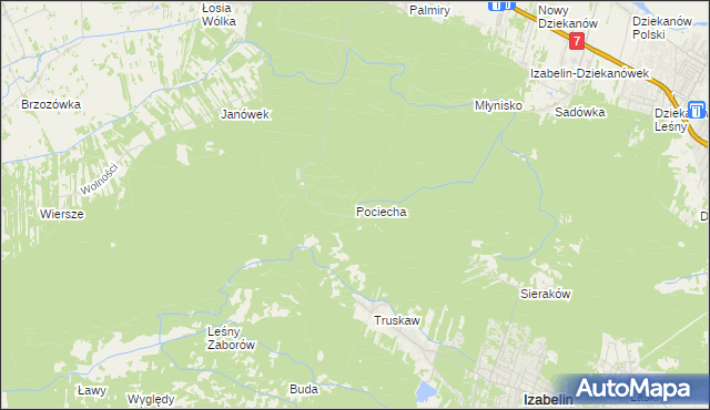 mapa Pociecha gmina Czosnów, Pociecha gmina Czosnów na mapie Targeo