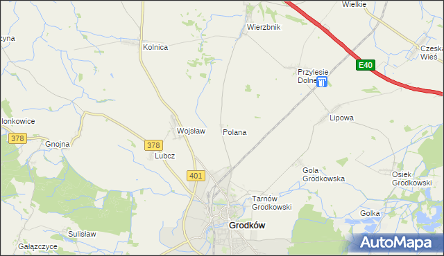 mapa Polana gmina Grodków, Polana gmina Grodków na mapie Targeo