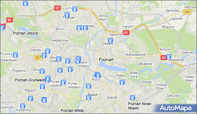 mapa Poznania, Poznań na mapie Targeo