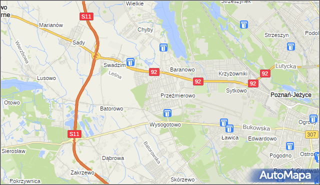 mapa Przeźmierowo, Przeźmierowo na mapie Targeo