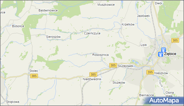 mapa Rososznica, Rososznica na mapie Targeo