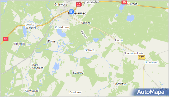 mapa Setnica, Setnica na mapie Targeo