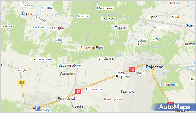 mapa Smolarnia gmina Siemkowice, Smolarnia gmina Siemkowice na mapie Targeo