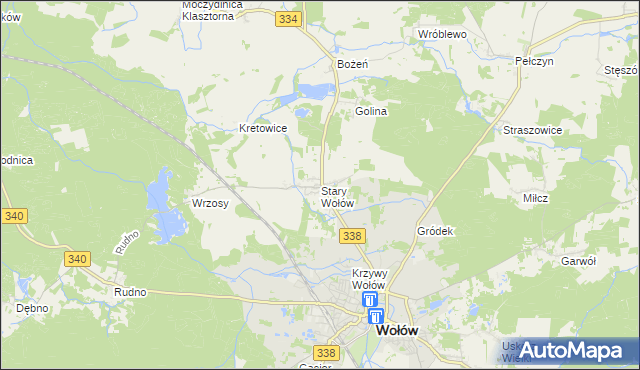 mapa Stary Wołów, Stary Wołów na mapie Targeo