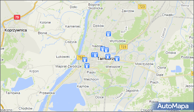 mapa Tarnobrzegu, Tarnobrzeg na mapie Targeo