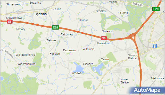 mapa Witolubie, Witolubie na mapie Targeo