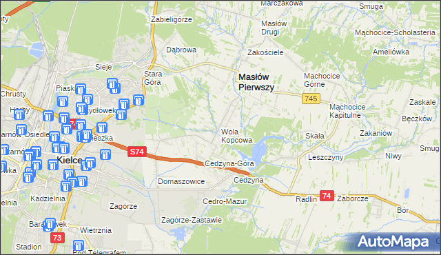 mapa Wola Kopcowa, Wola Kopcowa na mapie Targeo