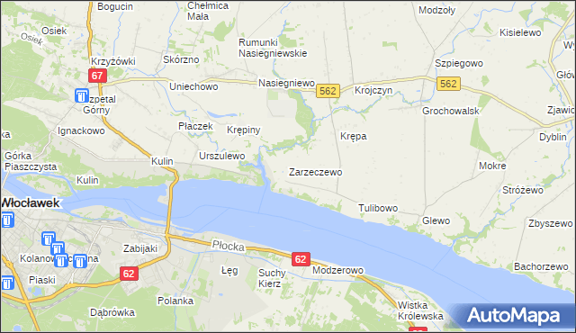 mapa Zarzeczewo, Zarzeczewo na mapie Targeo