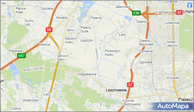 mapa Janczewice, Janczewice na mapie Targeo