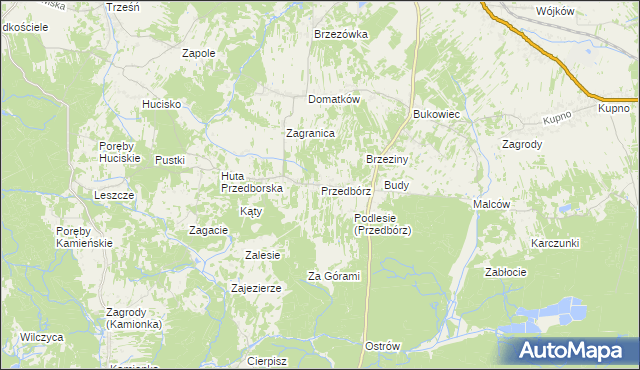 mapa Przedbórz gmina Kolbuszowa, Przedbórz gmina Kolbuszowa na mapie Targeo