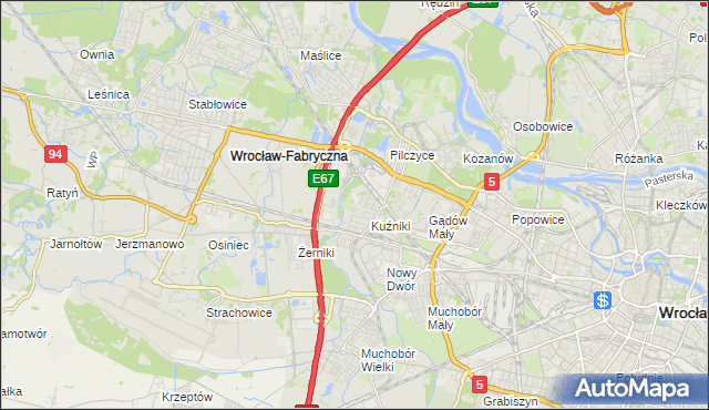 mapa Fabryczna, Fabryczna na mapie Targeo