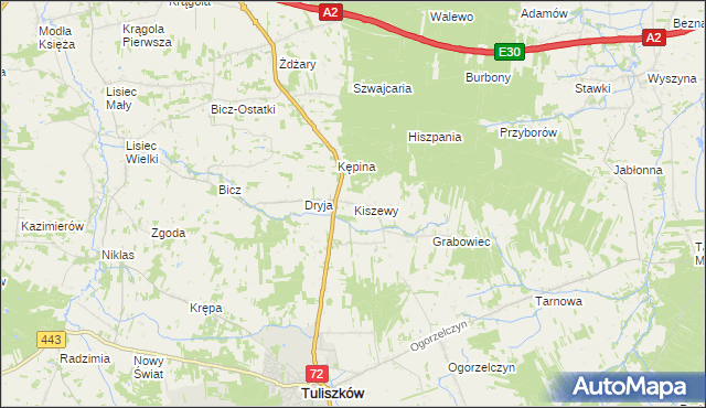 mapa Kiszewy, Kiszewy na mapie Targeo