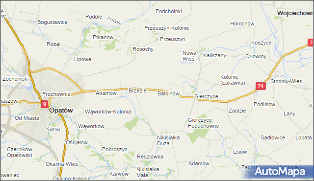 mapa Balbinów, Balbinów na mapie Targeo