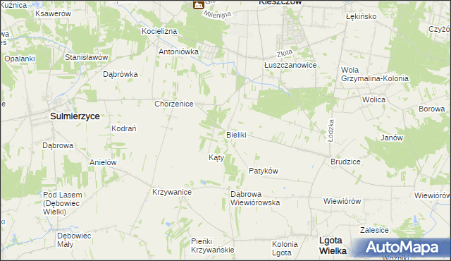 mapa Bieliki, Bieliki na mapie Targeo
