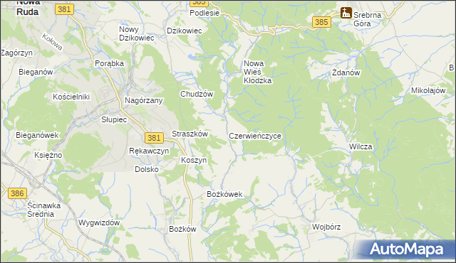 mapa Czerwieńczyce, Czerwieńczyce na mapie Targeo