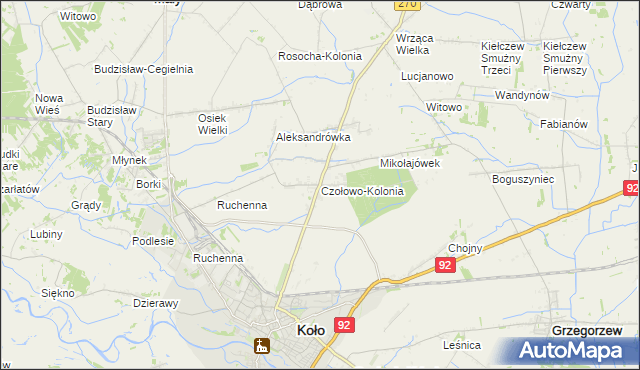 mapa Czołowo-Kolonia, Czołowo-Kolonia na mapie Targeo