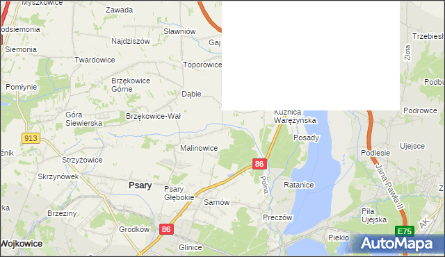 mapa Dąbie Chrobakowe, Dąbie Chrobakowe na mapie Targeo