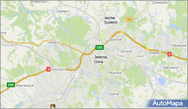 mapa Jelenia Góra, Jelenia Góra na mapie Targeo